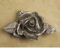 Single Rose Small Cabinet Knob/Pull In Pewter