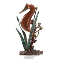 Single Seahorse Contemporary Brass Art Sculpture