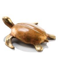 Single Turtle Brass Art Figurine