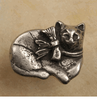 Small Calico Cat Cabinet Knob/Pull (Right)