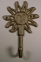 Small Cast Iron Sun Face Hook