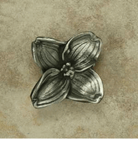 Small Dogwood Flower Cabinet knob/Pull In Pewter