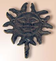 Small Flaming Sun Cast Iron Wall Hook