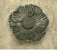Small Lotus Flower Cabinet Knob/Pull In Pewter