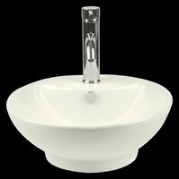 Small Round Bone Vitreous China Over Counter Vessel Sink