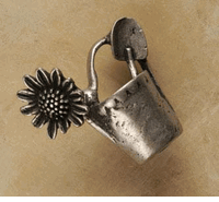 Small Watering Can Cabinet Knob/Pull (Facing Left) In Pewter
