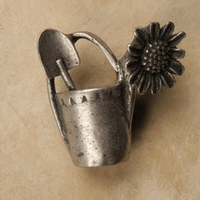 Small Watering Can Cabinet Knob/Pull (Facing Right) In Pewter
