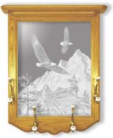 "Soaring The Peaks" Eagle Etched Mirror Coat Rack