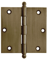 Solid Brass Cabinet Hinge Pair, 2-1/2" x 2-1/2"