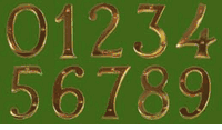 Solid Brass Numbers, 4" Address Numbers