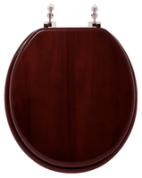 Toilet Seats, Solid Oak Round Toilet Seat, Burgundy Finish