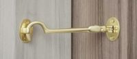 Solid Satin Brass Cabin Eye Hook Latch