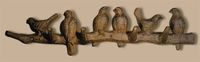 Songbirds On Tree Branch Cast Iron Coat Rack