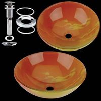 Sonoran Sunset Orange Glass Vessel Sink