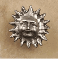 Spiky Small Sun Knob/Pull In Pewter