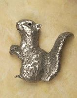 Squirrel Pewter Cabinet Knob/Pull (Left Face)