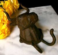 Steer Coat Hanger/Rack, Cast Iron