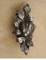 Strawberry W/Leaves Cabinet Knob/Pull In Pewter