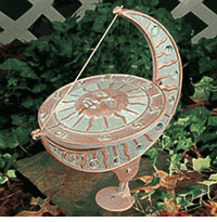 Sun And Moon Aluminum Sundial