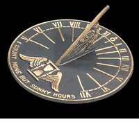 Sundials Bright Black & Brass, 9" diameter