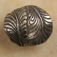 Swirl Leaf Pewter Cabinet Knob