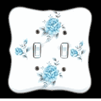 Switchplates, Blue Porcelain Bouquet Dual Toogle Switchplate