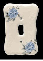 Switchplates Blue Porcelain, Bouquet, Single Toggle / Dimmer