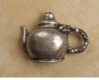 Tea Pot Pewter Cabinet Knob/Pull (Facing Left)