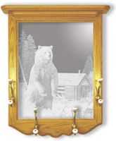 "Territory Reclaimed" Grizzly Etched Mirror Coat Rack