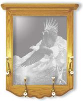"The Promise" Eagle Etched Mirror Coat Rack