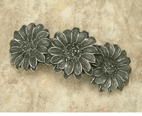 Three Daisy Cabinet Pull In Pewter