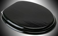 Toilet Seats, Black Painted Hardwood Elongated Toilet Seat, Chrome Hinge