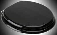 Toilet Seats, Black Painted Hardwood, Round Toilet Seat, Chrome Hinge