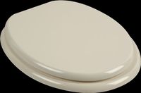 Toilet Seats, Bone Hardwood Elongated Toilet Seat, Chrome Hinge