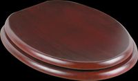 Toilet Seats, Cherry Finish Hardwood Elongated Toilet Seat, Chrome Hinge