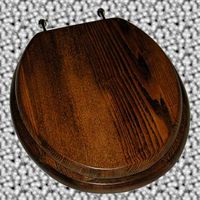 Toilet Seats, Dark Hardwood Round Toilet Seat, Chrome Hinge