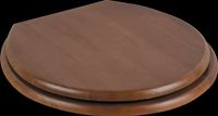 Toilet Seats, Dark Oak Finish Hardwood, Big Lou Toilet Seat, Chrome Hinge