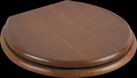 Toilet Seats, Dark Oak Finish Hardwood, Big Lou Toilet Seat, PVD Brass Hinge