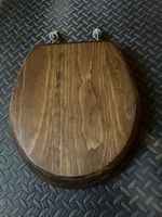 Toilet Seats, Dark Pine Elongated Toilet Seat, Chrome Hinge