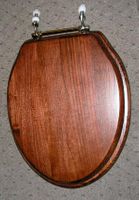 Toilet Seats, Elongated Cherry Finish Toilet Seat, Chrome Hinge