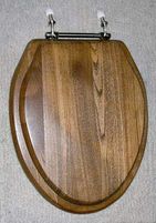 Toilet Seats, Elongated Hardwood Chrome Hinge Toilet Seat