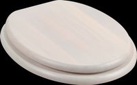 Toilet Seats, Whitewash Hardwood Elongated Toilet Seat, PVD Brass Hinge