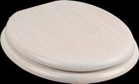 Toilet Seats, Whitewash Hardwood Round Toilet Seat, Chome Hinge