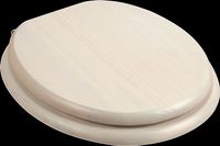 Toilet Seats, Whitewash Hardwood Round Toilet Seat, PVD Brass Hinges