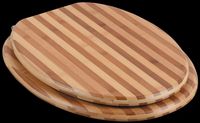 Toilet Seats, Zebra Bamboo Elongated Toilet Seat, Chrome Hinge