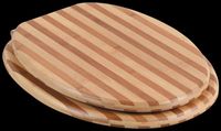 Toilet Seats, Zebra Bamboo Elongated Toilet Seat, PVD Brass Hinge