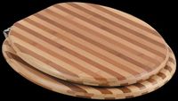 Toilet Seats, Zebra Bamboo Round Toilet Seat, Chrome Hinge