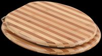 Toilet Seats, Zebra Bamboo Round Toilet Seat, PVD Brass Hinge