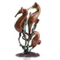 "Triple Crown" Contemporary Brass Seahorse Sculpture