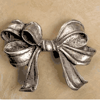 Triple Loop Ribbon Large Pewter Cabinet Knob/Pull